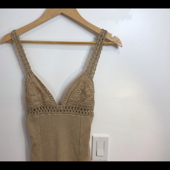 VALENTINO NUDE BOHO CROCHET DETAIL DRESS NWT SZ 6 - Picture 3 of 14